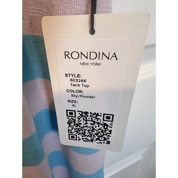 Rondina Knit Tank Top XL Blue Gray Stripes Sleeveless Stretch Style# 603266 NWT - Picture 6 of 8